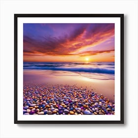 Pebbles On The Beach Art Print