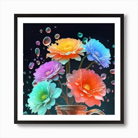 Luminous pastel flowers 1 Art Print