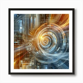 Futuristic Technology Background Art Print