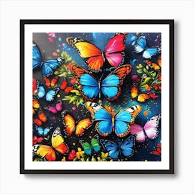 Butterflies In The Sky 20 Art Print