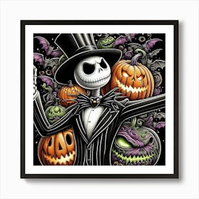 Halloween With Jack Skellington 5 Art Print