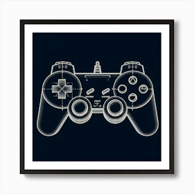 Art Poster Gaming Controller Neon Playstation