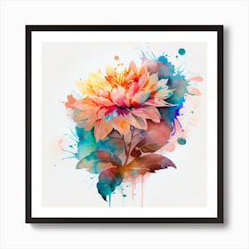 Watercolor Flower Abstract 6 Art Print