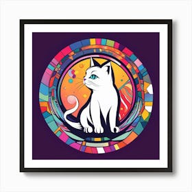 Cat In A Circle Poster