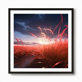 Japanese Blood Grass Art Print