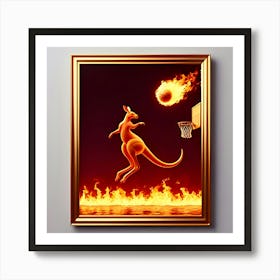 Basketball Kangaroo 2 Art Print