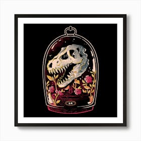 Dino Relic - Cute Flowers Skull Gift 1 Art Print