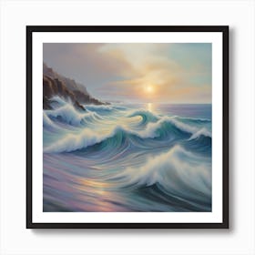 Sunset At The Beach Art Print