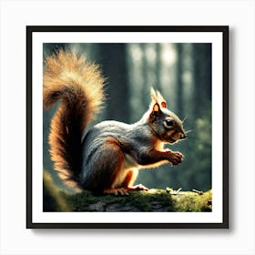 Squirrel In The Forest 55 Art Print