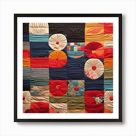 Quilted Flowers Art, 1507 Art Print