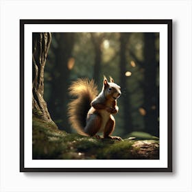 Squirrel In The Forest 309 Art Print