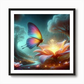 Butterfly In The Forest 22 Art Print