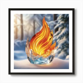 Fire In The Snow Art Print