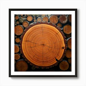 Firefly Log, Forest, Wood, Firewood, Cut, Pile, Cut Off, Tree, Ring, Ingredient, Timbering, Brown, L Art Print