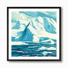 Icebergs In The Sea Art Print