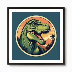 Dinosaur Tyrex Logo Art Print