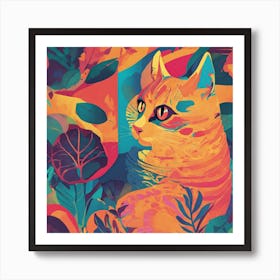 Cat In The Garden Art Print