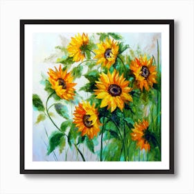 Delicate sunflowers Art Print