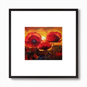 Poppies At Sunset Art Print