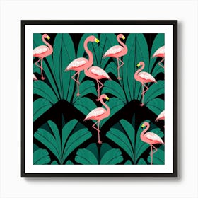 Pink Flamingos Art Print