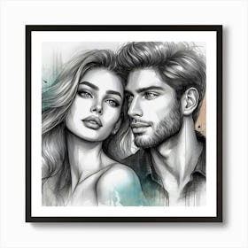 Portrait Of A Couple Art Print