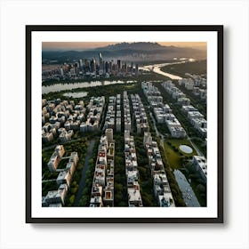 Aerial View Of A City Art Print