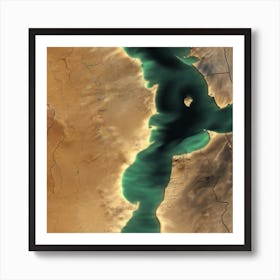 Satellite Image Of The Red Sea Art Print