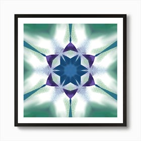 Abstract Blue Star Square Art Print