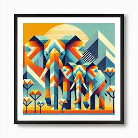 The Desert Dwellers Elephants Art Print