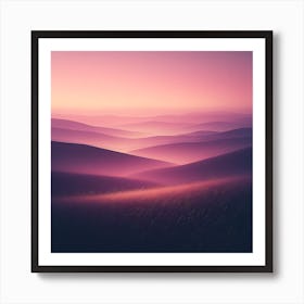 Pastel Sunset Hills Light Art Print 1 Art Print