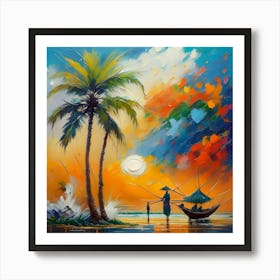 Sunset On The Beach 6 Art Print