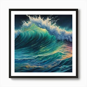 Colored Wave Art Print