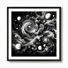 Black and White Abstract Art 265 Art Print