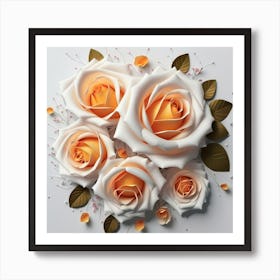 Spring flowers on a bright white wall, 11 Art Print