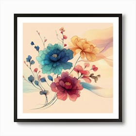 Flowers Wallpaper Art Print