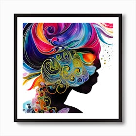 Colorful Woman Portrait Art Print