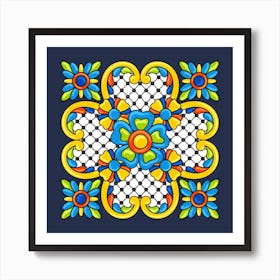 Mexican Floral Pattern 3 Art Print