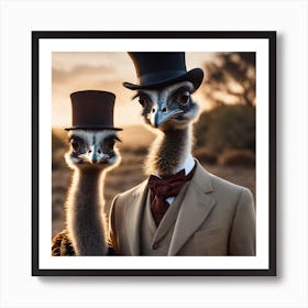 Silly Animals Series Emu 2 Art Print