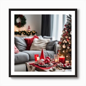 Christmas Tree In Living Room 1 Art Print