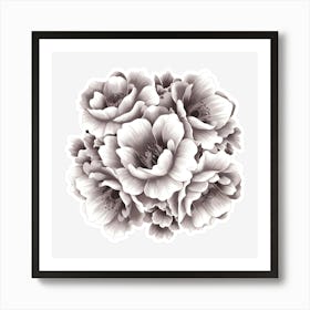 Black And White Flowers Art Print