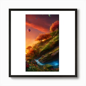 Sunset In The Mountains 1 Art Print