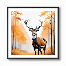 Deer In The Woods 1 Art Print