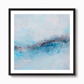 Light Blue Ocean Painting Square Art Print