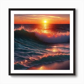 Sunset At The Beach 136 Art Print