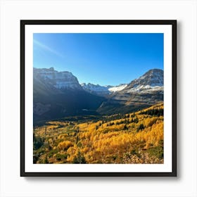 Alpine Landscape Bathed In The Warm Hues Of Autumn Vast Panoramic View Dominates The Scene Golden Art Print