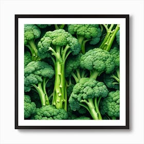 Close Up Of Broccoli 1 Art Print