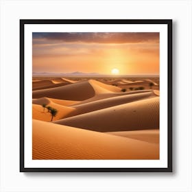 Sunset In The Desert 5 Art Print