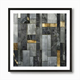 Black And Gold Marble Wall Art 1 Art Print