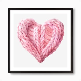 Heart Of Pink Yarn Art Print