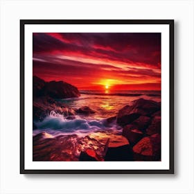 Sunset Over The Ocean 162 Art Print